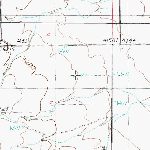 Topographic Map of 04N01E09ADB_01 Well, MT