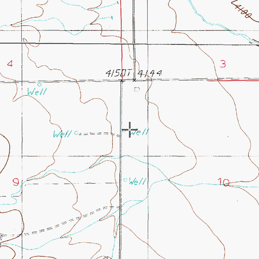 Topographic Map of 04N01E10BCCC01 Well, MT