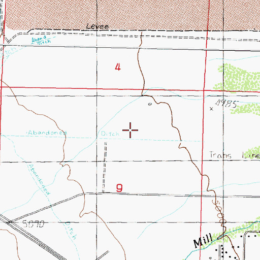 Topographic Map of 04N10W09AB__01 Well, MT