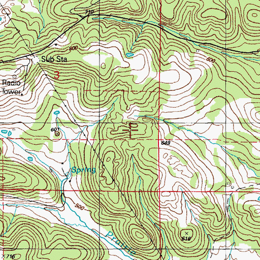 Topographic Map of C W Maxfield Prospect, AR