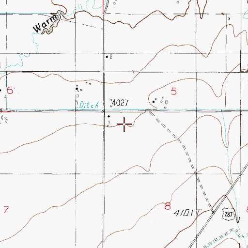 Topographic Map of 04N02E08BB__01 Well, MT