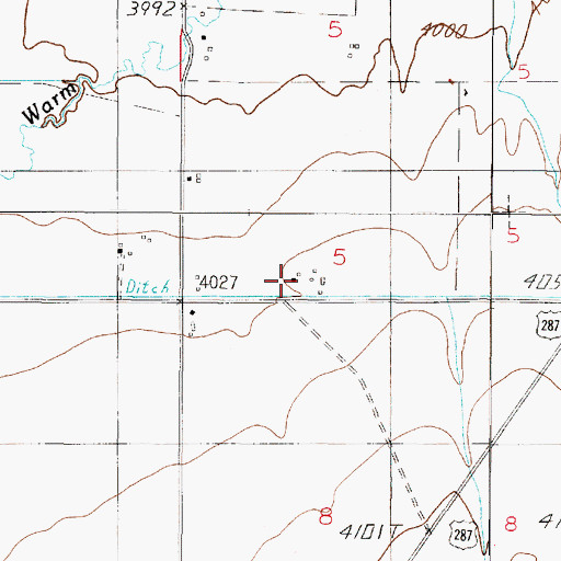 Topographic Map of 04N02E05CDDC01 Well, MT