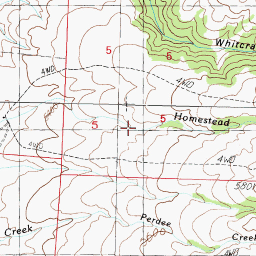 Topographic Map of 04N09W05CD__01 Well, MT