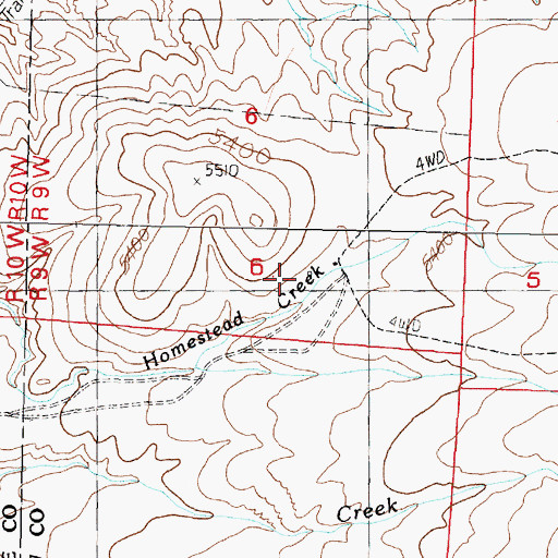 Topographic Map of 04N09W06DC__01 Well, MT