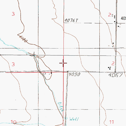 Topographic Map of 04N01E02CCCB01 Well, MT