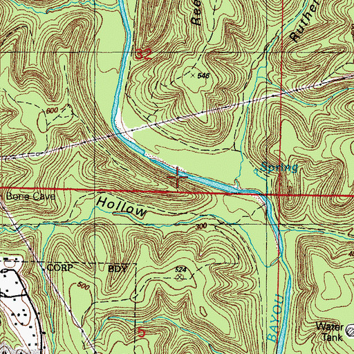 Topographic Map of Champlain Prospect, AR