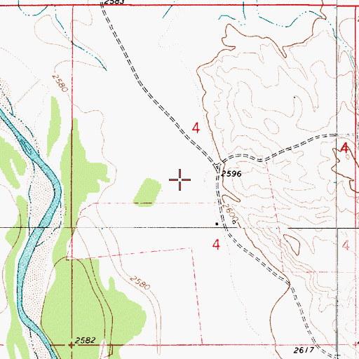Topographic Map of 05N53E04CAAC01 Well, MT