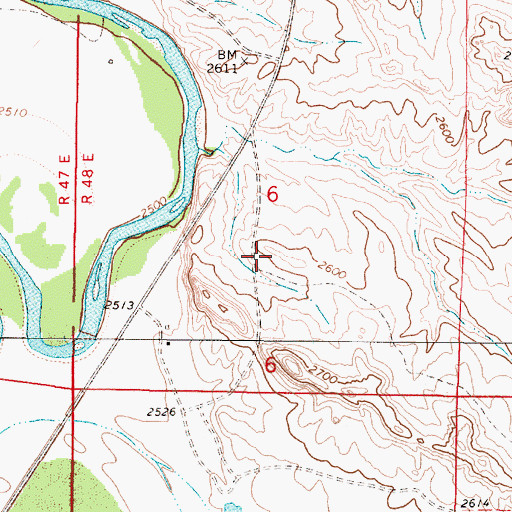 Topographic Map of 04N48E06DACB01 Well, MT