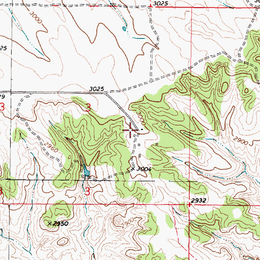 Topographic Map of 04N46E03DABC01 Well, MT