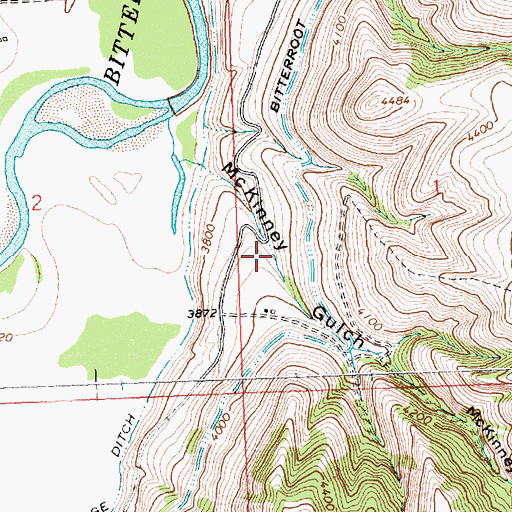 Topographic Map of 04N21W01CBCA01 Well, MT