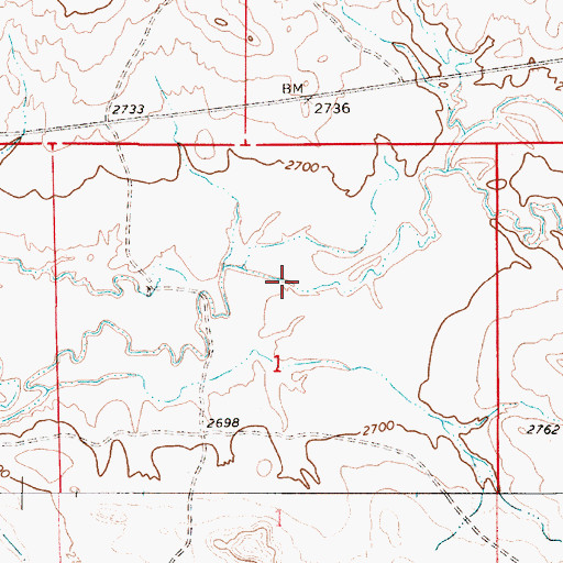 Topographic Map of 04N53E01BCAD01 Well, MT