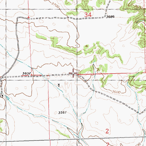 Topographic Map of 05N27E34DDCC01 Well, MT