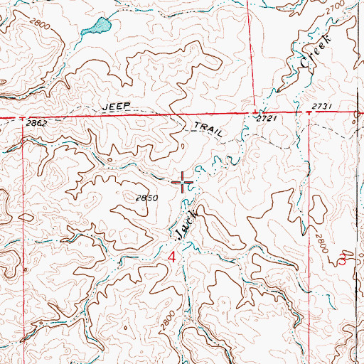 Topographic Map of 04N49E04ABCD01 Well, MT