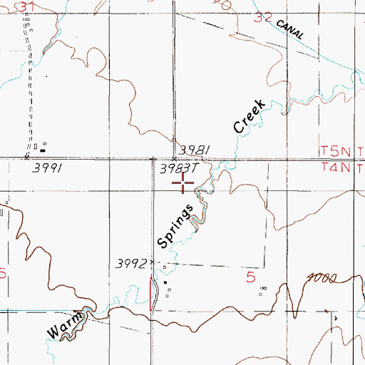 Topographic Map of 04N02E05BB__01 Well, MT