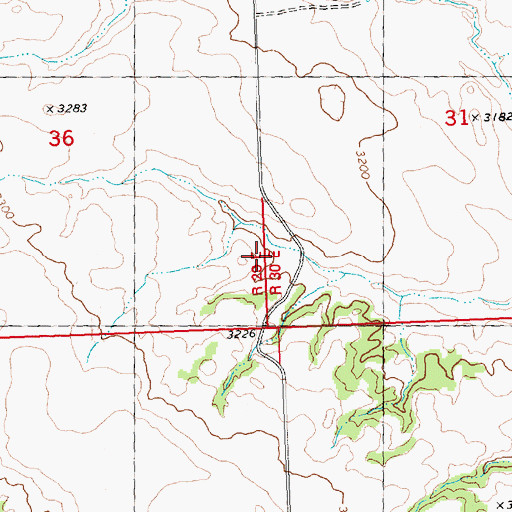 Topographic Map of 05N30E31CCBC01 Well, MT
