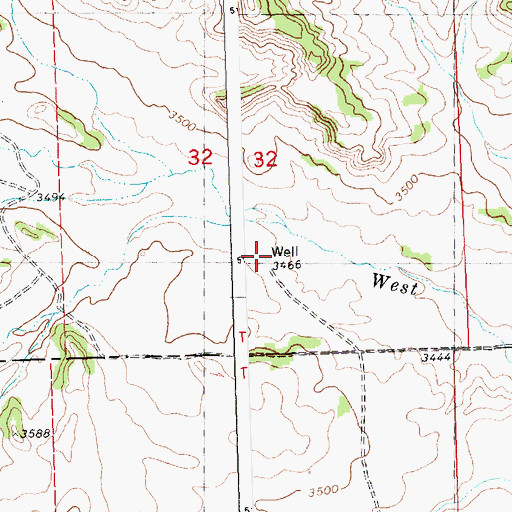 Topographic Map of 05N26E32DCBB01 Well, MT