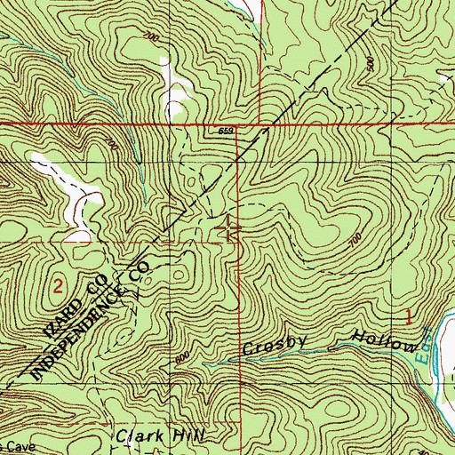 Topographic Map of Cutter Mine, AR