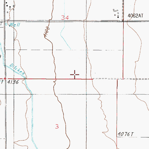 Topographic Map of 05N01E34DCCD01 Well, MT