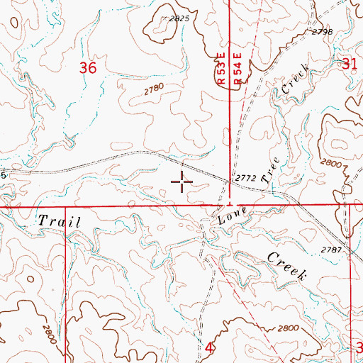 Topographic Map of 05N54E32CCC_01 Well, MT
