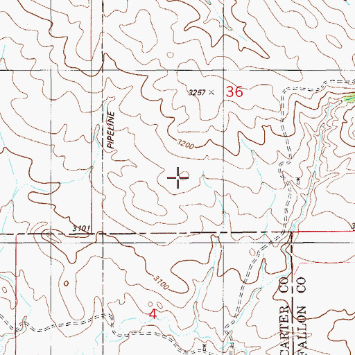Topographic Map of 05N57E36DCAA01 Well, MT