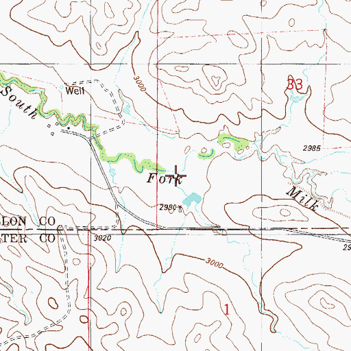 Topographic Map of 05N57E33CC__01 Well, MT
