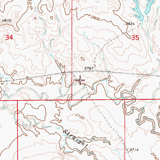 Topographic Map of 05N53E35CCBD01 Well, MT