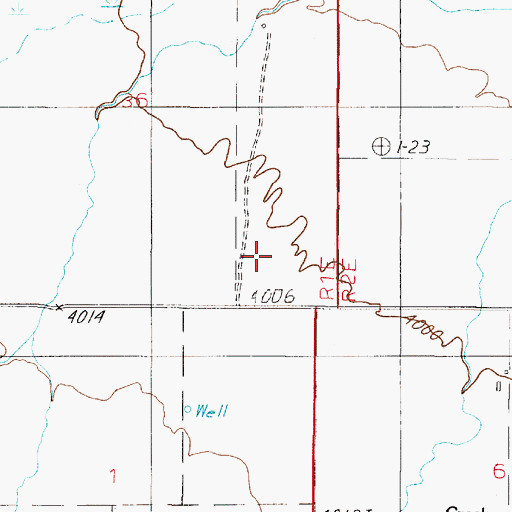 Topographic Map of 05N01E36DD__01 Well, MT