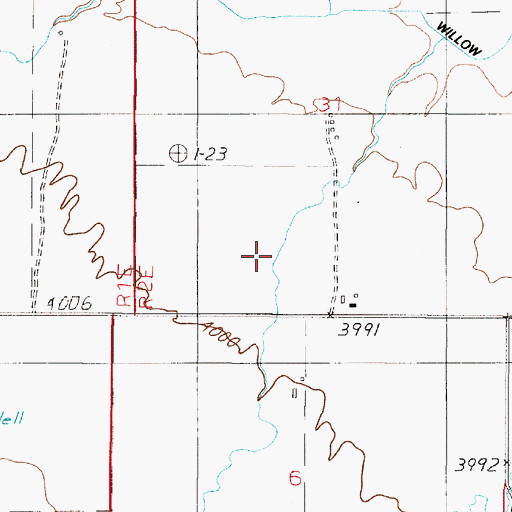 Topographic Map of 05N02E31CD__01 Well, MT