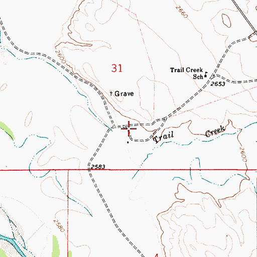 Topographic Map of 05N53E31DDBB02 Well, MT