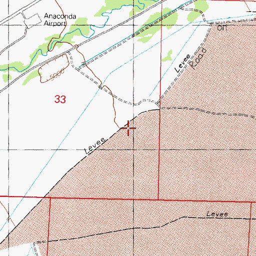 Topographic Map of 05N10W33DA__01 Well, MT