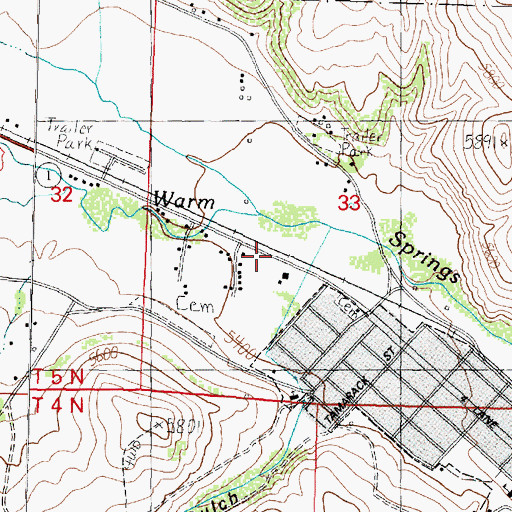 Topographic Map of 05N11W33CA__01 Well, MT