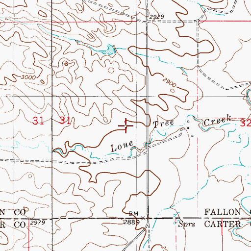 Topographic Map of 05N56E31DAD_01 Well, MT