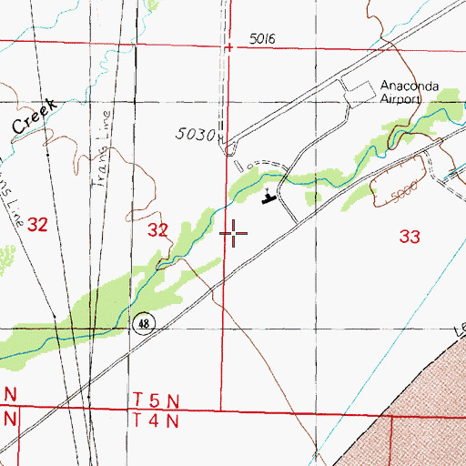 Topographic Map of 05N10W33BCCC01 Well, MT