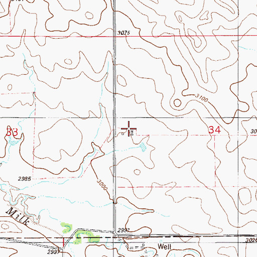 Topographic Map of 05N57E34BCCD01 Well, MT