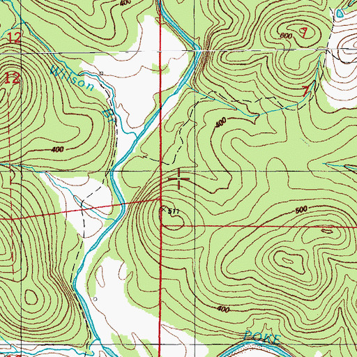 Topographic Map of Denison Mine, AR