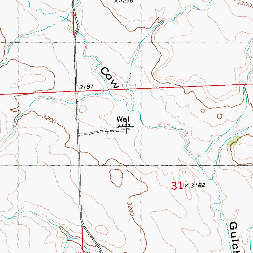 Topographic Map of 05N30E31BACC01 Well, MT