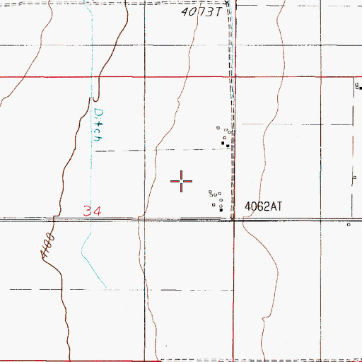 Topographic Map of 05N01E34AD__02 Well, MT
