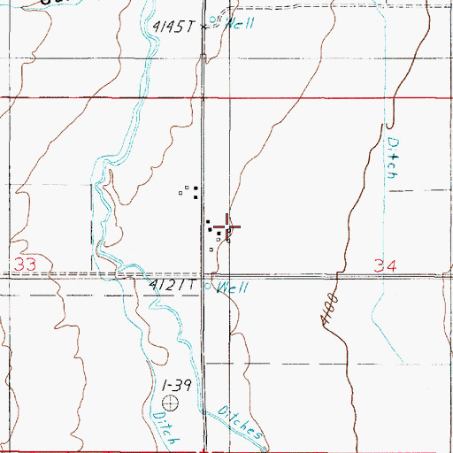 Topographic Map of 05N01E34BC__01 Well, MT
