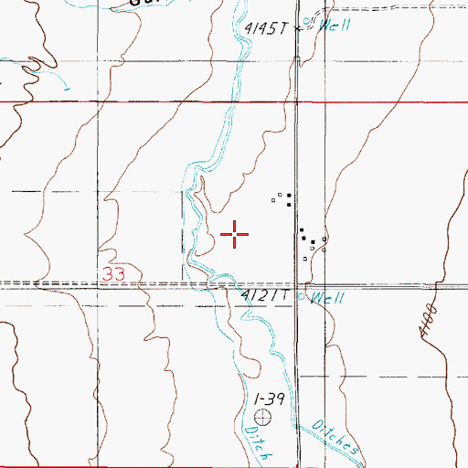 Topographic Map of 05N01E33AD__01 Well, MT