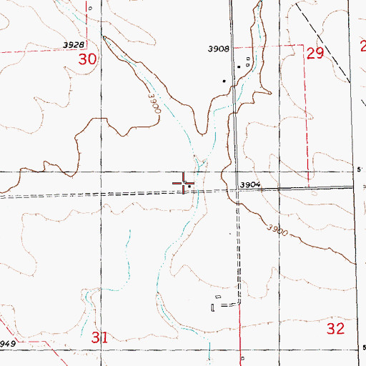 Topographic Map of 05N25E30DDCD01 Well, MT