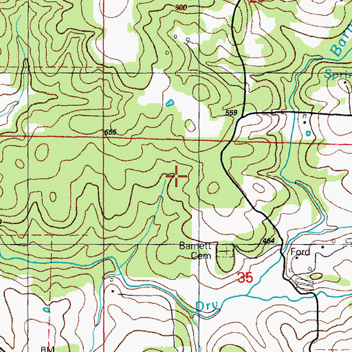 Topographic Map of E W Roach Prospect, AR