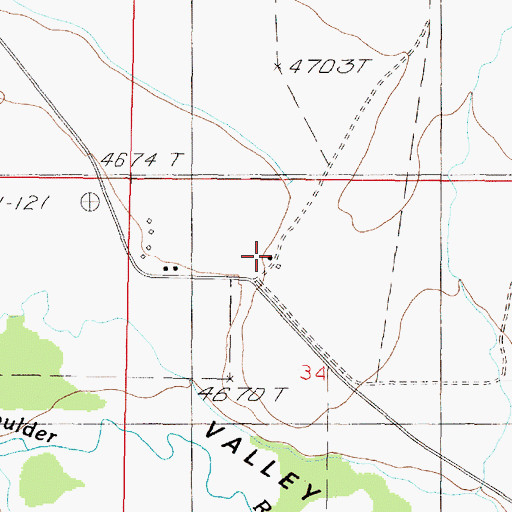 Topographic Map of 05N03W34BACA01 Well, MT