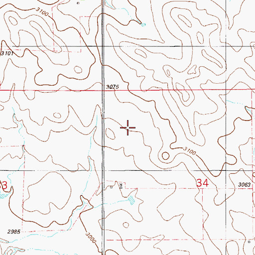 Topographic Map of 05N57E34BC__01 Well, MT
