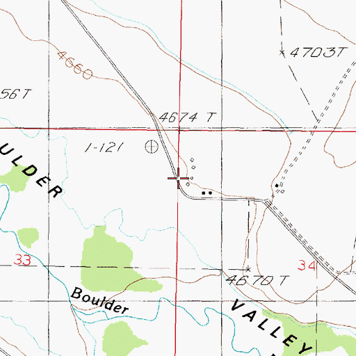 Topographic Map of 05N03W34BBCB01 Well, MT