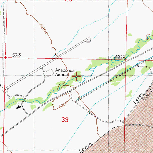 Topographic Map of 05N10W33AB__01 Well, MT