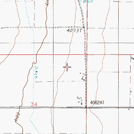 Topographic Map of 05N01E34AA__01 Well, MT