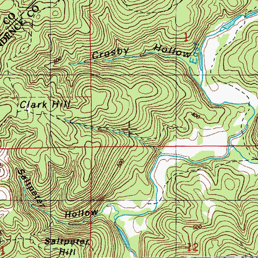 Topographic Map of Edwards Mine, AR