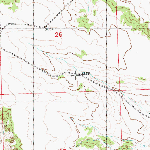Topographic Map of 05N28E26DCAC01 Well, MT