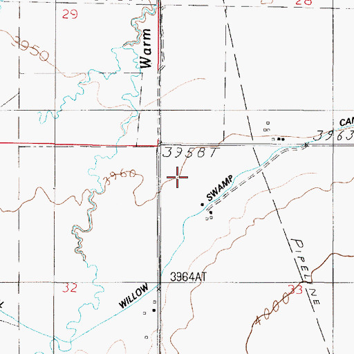 Topographic Map of 05N02E33BB__02 Well, MT