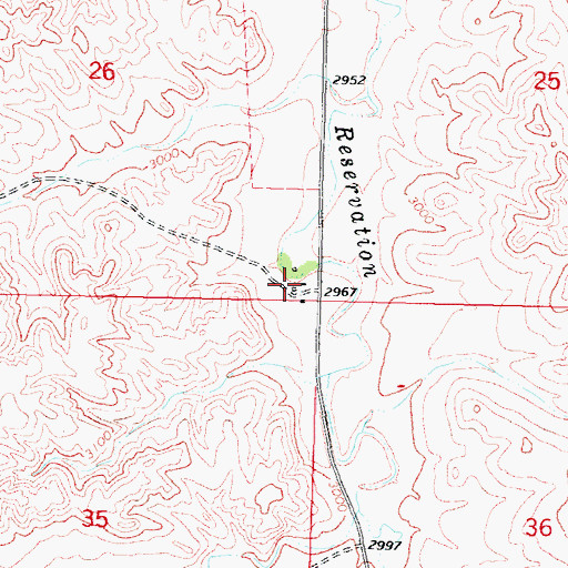 Topographic Map of 05N38E26DDDD01 Well, MT